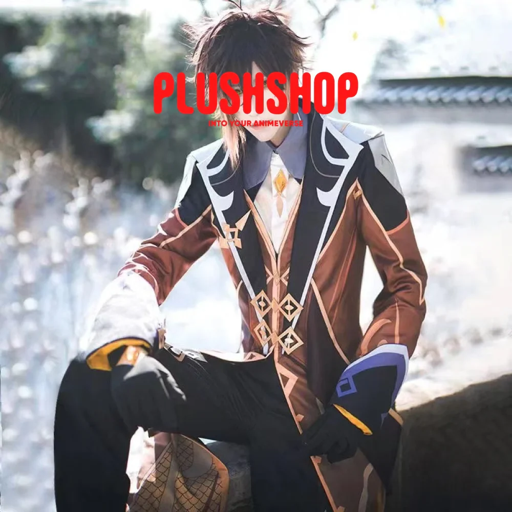 Genshin Impact Zhongli Cosplay Costume Full Set Wig Costume - Image 4